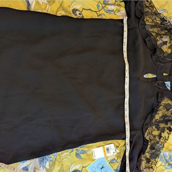 CECE black sheer long lace sleeve cold shoulder keyhole neck midi dress sz s nwt - Picture 5 of 6